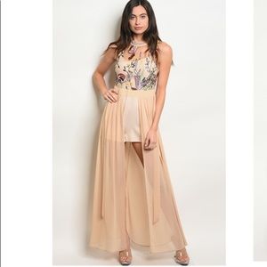 The Clothing Company Embroidered Tulle Maxi Romper